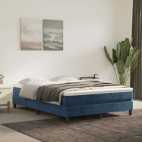 vidaXL Matelas de lit à ressorts ensachés fermeté moyenne Bleu foncé 140x200x20 cm (1/5)