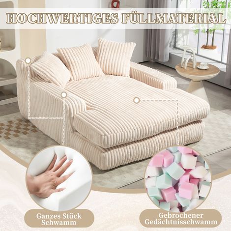 Canapé convertible moderne corde 3 coussins rembourrés, fauteuil au sol cosy salon appartement bureau beige