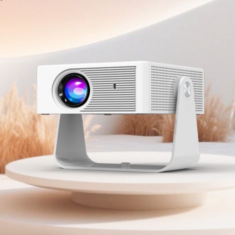 BLOSSOM Mini Vidéoprojecteur X3 - Android 14.0 - Prend en charge 4K - WiFi 6 & Bluetooth 5.2 - Home cinéma - Blanc