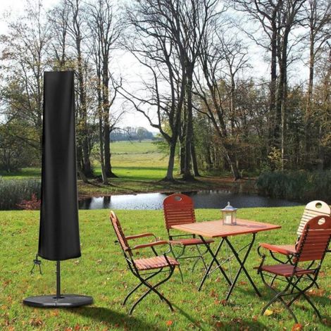 Housse parasol 2-4m, imperméable 420D Oxford, H190x30/50cm pour parasol 9-11 pieds (1/5)