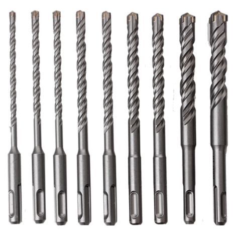 Lot de 9 forets SDS Plus pour Forets à Béton SDS Plus, jeu de forets Possède 7 tranchants5/6/6/8/8/10/12/14/16x160mm, À utiliser sur béton, briques, pierre et carreaux de céramique (1/4)