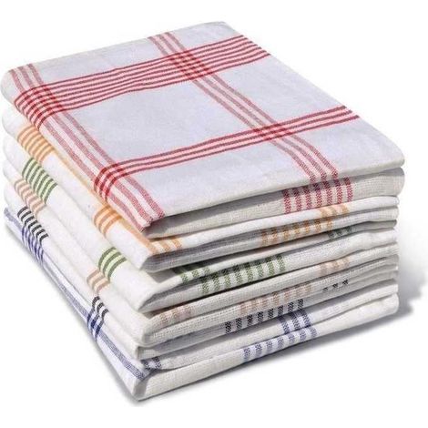 Set di 6 strofinacci da cucina 100% cotone 50 x 70 cm - multicolore a quadri