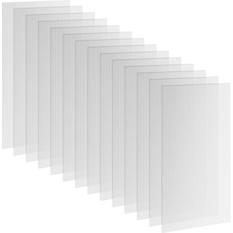 14 panneaux de polycarbonate alvéolaire 4 mm, résistant aux UV, personnalisable, dim. d'un panneau 121L x 61l cm (1/5)