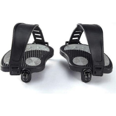 HONORNIC - Pédales de vélo d'exercice avec sangles pour vélo de spinning et vélo d'appartement, 1/2 pouce (1/4)