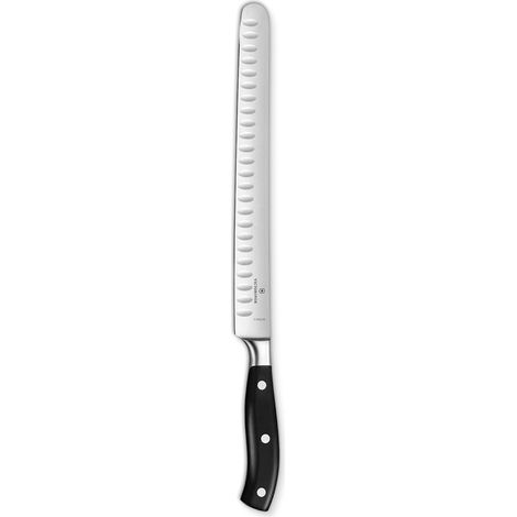 Victorinox Grand Maitre, coltello da prosciutto con lama alveolata, forgiato, in confezione regalo, nero (1/5)