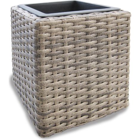 HABAU Pflanztopf ""Rio"", aus Polyethylen, mit Metallrahmen, 21 x 21 x 25 cm