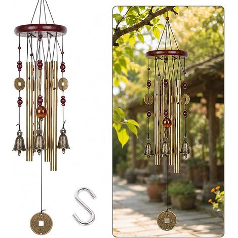 Carillon Vent Exterieur, Carillons Eoliens Métal avec Crochet en S (1/5)