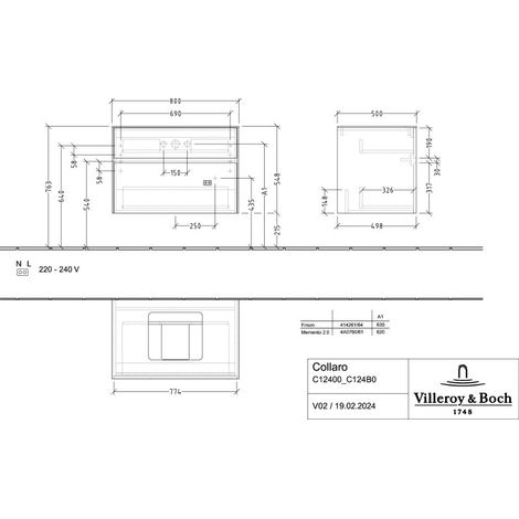 Villeroy & Boch C12400VN WTUS Collaro C12400 800x548x500mm 2