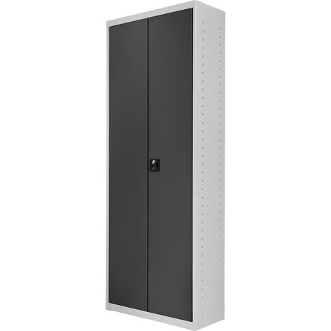 ADB Regalschrank m.Tür, 17 FB+108 Lagersichtk., 1950x710x300 mm RAL 7035/7016 (1/5)