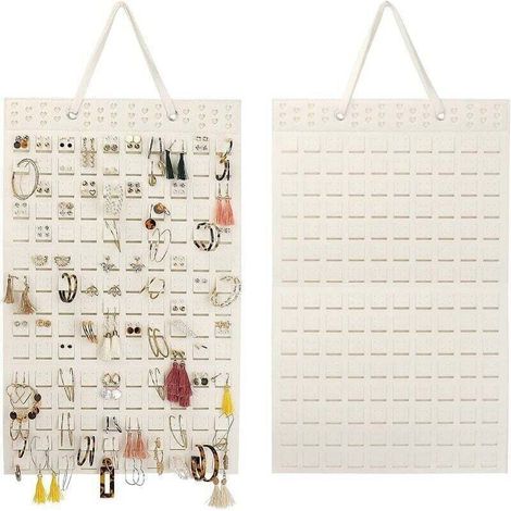 Porte Bijoux Mural Porte Boucle D'Oreille Presentoir Boucle D'Oreille Rangement Boucle D'Oreille Pour Broches, Colliers, Bagues, Pouvant Contenir Jusqu'À 300 Paires (Off-white) (1/3)