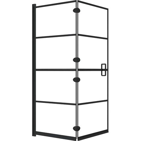 Maison Exclusive - Cabine de douche pliable ESG 120x140 cm Noir (1/5)