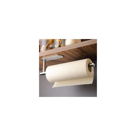 Porte-rouleau de cuisine, aucun perçage requis, porte-rouleau de cuisine, porte-rouleau pratique autocollant pour éléments bas, acier inoxydable (1/4)