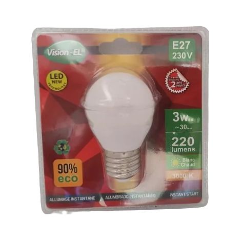Ampoule LED E27 G45 6,5W 3000K blanc chaud 806 lumens (1/2)