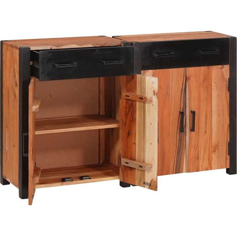 Maison Exclusive - Buffet 2 pcs Marron 110 x 30 x 75 cm Bois d'Acacia Massif (1/5)