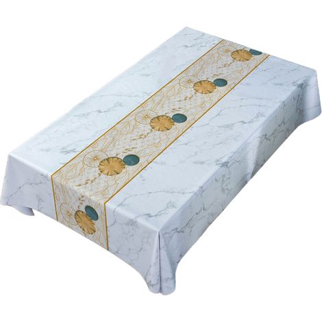 Nappe rectangulaire en PVC imperméable et oléofuge, non lavable, pour table basse ou table basse. (1/5)