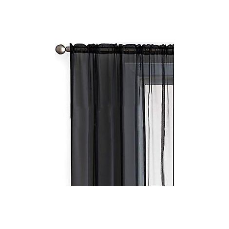 Tüll-Hintergrundvorhänge, halbverdunkelnd, elegante Vorhänge für Hochzeiten (140 x 180 cm, Schwarz)