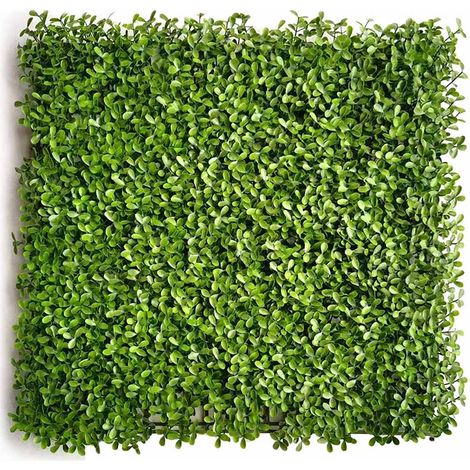 Mur végétal artificiel vert 50 x 50 cm – En polyéthylène – Décoration intérieure et extérieure – Résistant aux UV