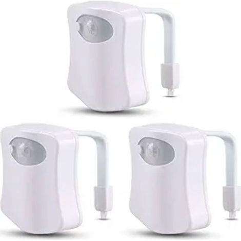 Veilleuse LED multicolore pour toilettes - Lampe de salle de bain activée par le mouvement avec éclairage intelligent de la cuvette (1/5)