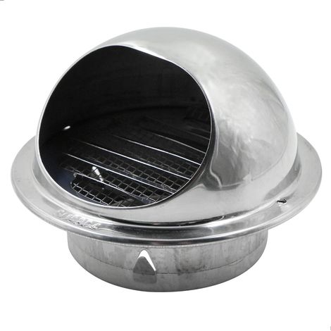 Grille De Ventilation Ronde - 1 Pièce - Acier Inoxydable 304 - Protection Pluie Et Nuisibles - Pour Mur Extérieur Et Conduit D'air - 100 Mm (1/5)