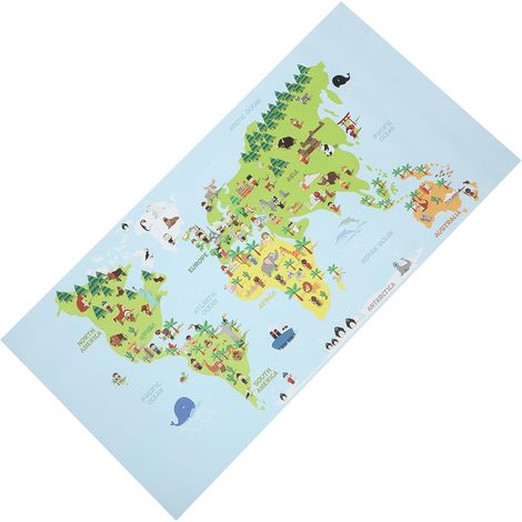 Tapis de Bureau pour Enfants,motif de la carte du monde,80 x 40 cm,Protection de Bureau,En cuir synthétique,Antidérapant,Pour le bureau, la maison et le bureau (1/5)
