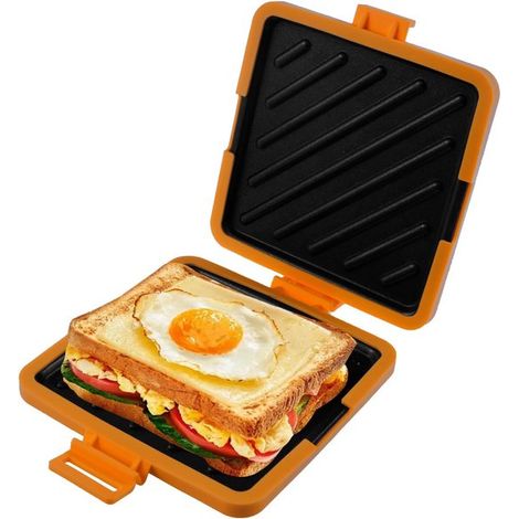 Mikrowellen-Sandwichmaker Mikrowellen-Toastie-Maker Silikon-Kochgeschirr Leicht zu reinigen und zu verstauen Antihaftbeschichtete Schale für (1/5)