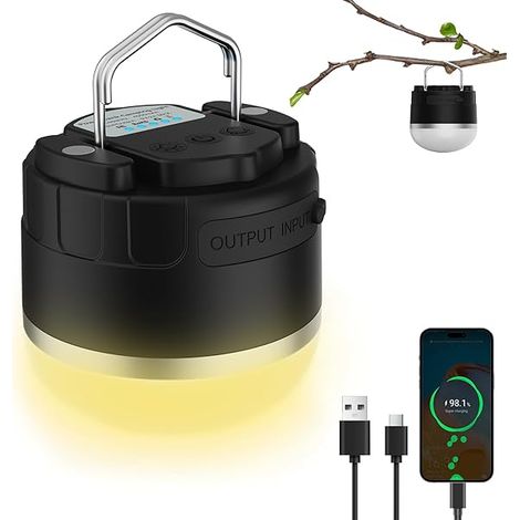 Lanterne De Camping Led Rechargeable - 1000 Lm - 4 Modes D'éclairage - Batterie Intégrée 4000 Maha - Étanche Ip5 - Pour Camping Randonnée Secours (1/3)