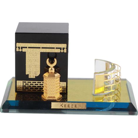 Kaaba aus Goldkristall, islamisches Modell, 3-teilig, Kunsthandwerk, Heimdekoration, Souvenir (1/5)