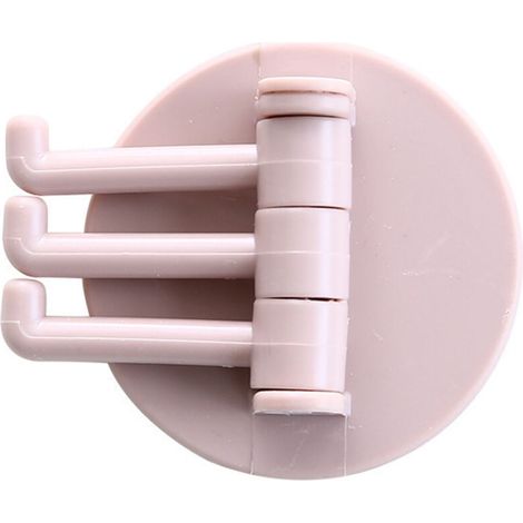 Crochets pivotants sans soudure, adhésif puissant, pour barre de roulement, étagère murale de cuisine, accessoires de salle de bain, vente directe, 1 pièce (rose) (1/5)