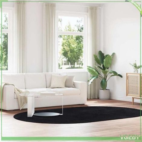 4102934 Tapis shaggy à poils longs NAVARRA noir 300x200 cm polyester (1/5)