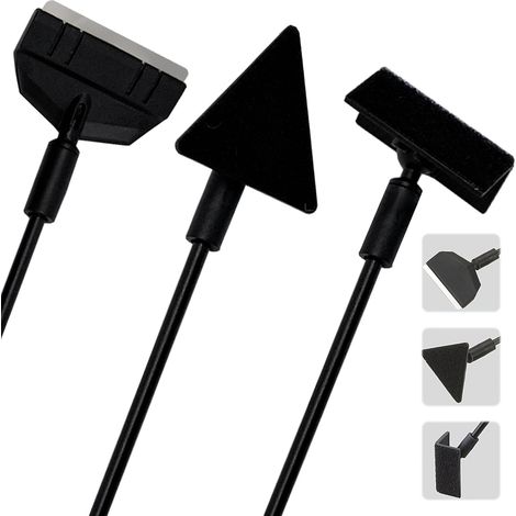 Kit de Nettoyage Aquarium 3-en-1 36 cm, Nettoyeur de Vitres avec Grattoir à Algues, Brosse Triangulaire et Brosse d’Angle, Têtes Interchangeables pour Nano Aquariums (1/5)