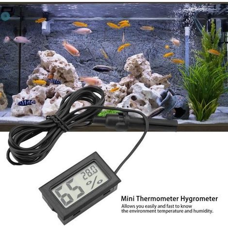 Digitales Thermometer mit Hygrometer und LCD-Anzeige zur Temperaturmessung für Aquarien (1/4)