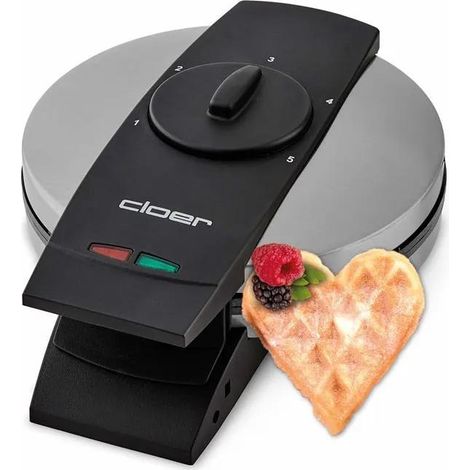 Cloer 1639SR gofrera negra de acero inoxidable 5 gofres