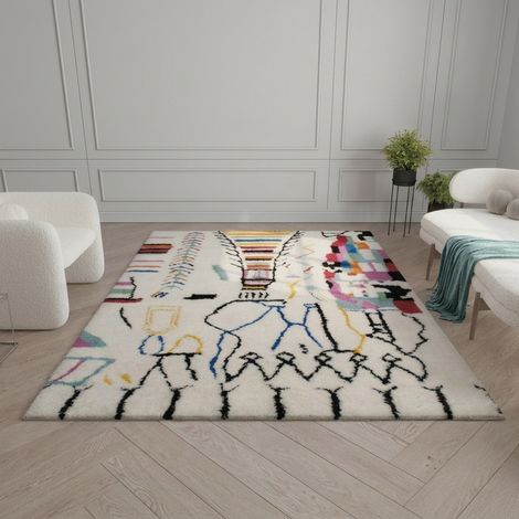 Tapis en laine ColorfulMarrakesh - Tapis en laine  - 290x190cm, Rectangular - 100% Laine vierge - Tufté main - Colorée