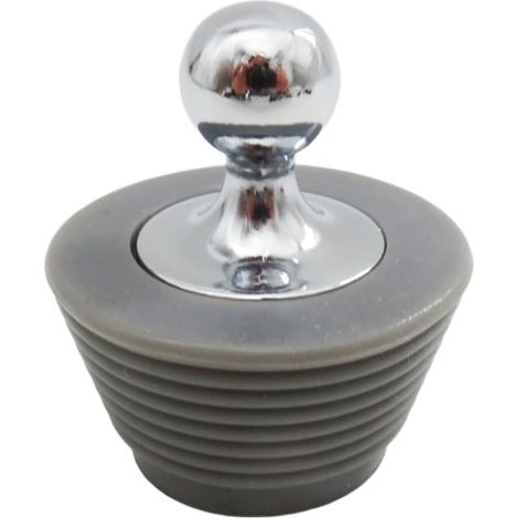Bouchon de baignoire, inox/silicone, anti-fuite, pour bonde (1/5)