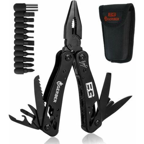 12 in 1 Pocket Multi Tool Pliers, Multi Tool with Pliers, Stainless Steel Military Swiss Army Knife, Bottle Opener, Screwdriver, Multi-Purpose Pliers for Survival, Camping, Outdoor (1/5)