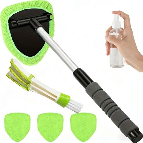 Raclette Voiture Pare Brise Raclette Pare Brise Voiture Raclette vitre Voiture, Outil Nettoyage Pare-Brise poignée rétractable, tampons Microfibre pour vitres Auto (1/4)