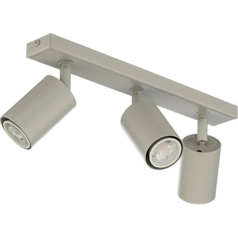[GEBRAUCHT] B-Ware Deckenstrahler Spot Zoom Lampe grau beige Stahl Deckenleuchte GU10 3-flg (1/2)
