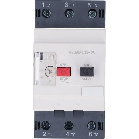 Disjoncteur moteur haute intensité GV3ME40/25-40A, bouton de démarrage manuel, démarreur moteur, interrupteur de protection, protection contre les surcharges, montage sur rail, 690 V CA (1/5)