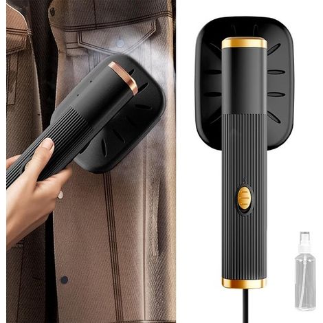 Fer à repasser - Fer à vapeur - Mini fer à vapeur portable - Fer de voyage - Semelle en titane - Coloris noir et or - Défroisseur vapeur compact - Utilisation sur vêtements secs et humides... (1/5)