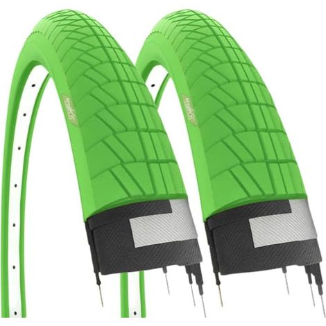 COPERTONE VERDE 20 X 1.75 (47-406) + CAMERA PNEUMATICO BICICLETTA GRAZIELLA CITY BIKE STRADALE BIMBO (1/4)