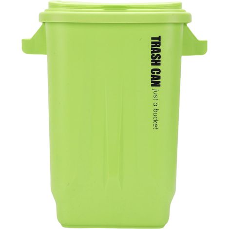 Poubelle de cuisine avec couvercle en PP, poignée de corbeille à déchets pour salle de bain, chambre à coucher, bureau, salon, vert (1/5)