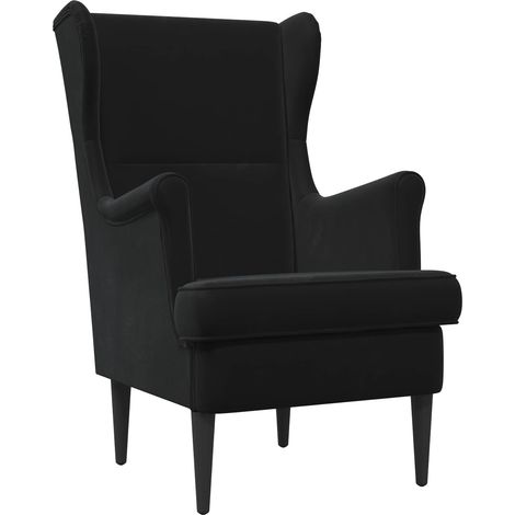 Armchair Black Velvet vidaXL