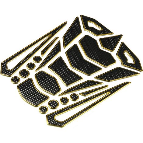 Plaquette de réservoir moto universelle, protection adhésive antidérapante, sticker réservoir essence avec liseré doré (1/5)
