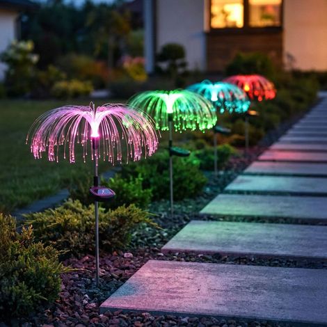 4x LED Lampe solaire Lampe d'extérieur Lampe de jardin RGB Acier inoxydable H 60 cm (1/5)