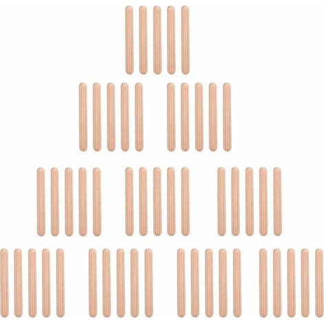 Lot de 50 Tourillons Cheville en Bois Massif pour Bricolage et Travail du Bois - 5x30mm (1/5)
