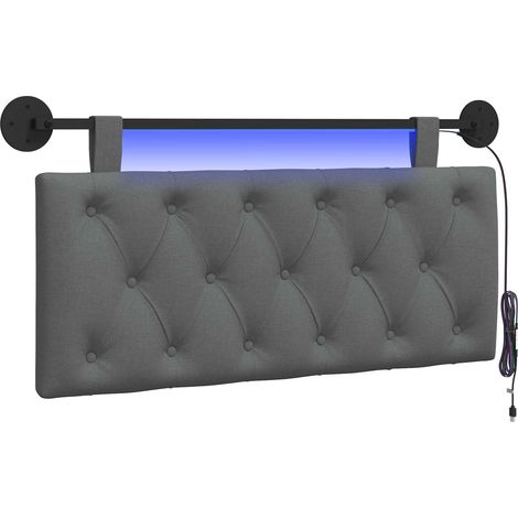 Maison Exclusive - Testiera sospesa Con luce LED Grigio Scuro Tessuto (1/5)