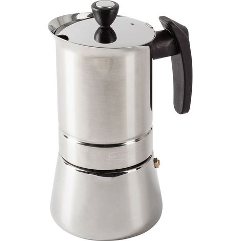 Caffettiera italiana San Ignacio 4 tazze argento acciaio inox (1/5)