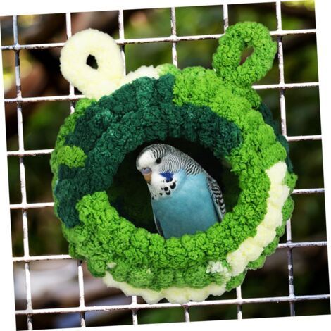 Nid Chaud pour Perruche Peluche Épaisse Motif Peau de Tigre Lit Suspendu Confortable pour Conure Inséparable Cockatiel Accessoire Hiver pour Cage (1/5)