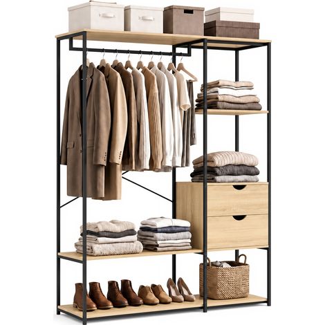 Armadio con ripiani e 2 cassetti L. 130 cm DETROIT design industriale