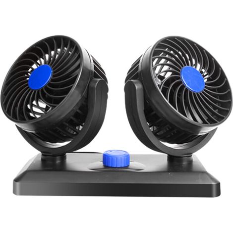 Adecuado para ventiladores de escritorio/automóvil, ventilador pequeño con cabezal giratorio, fuente de alimentación para camiones de 5V/12V/24V, refrigeración de alto flujo de aire, ventilador de esc